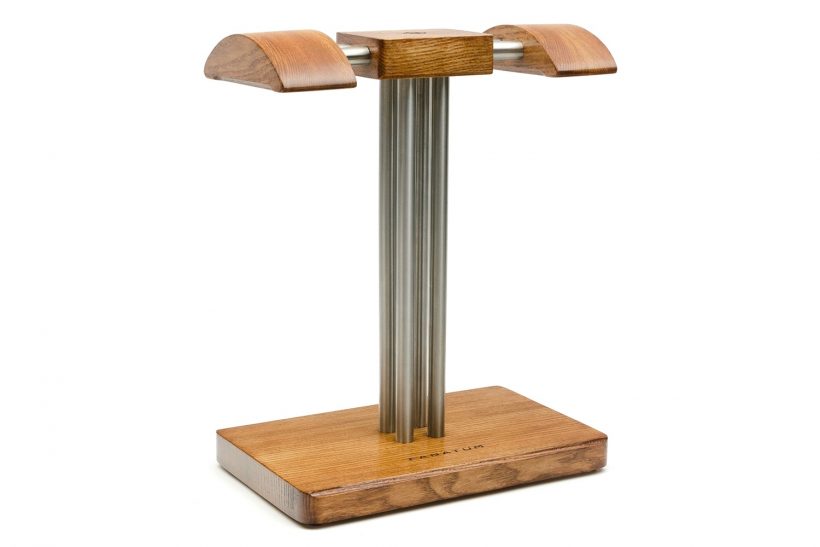 Drewniany stojak na słuchawki Fanatum Statera Duo (jesion olejkowany)